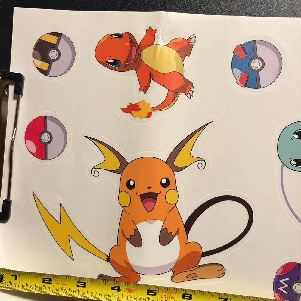 Pokemon peel & stick wall decal 25 pieces Nintendo USA 2019 4 sheets removable